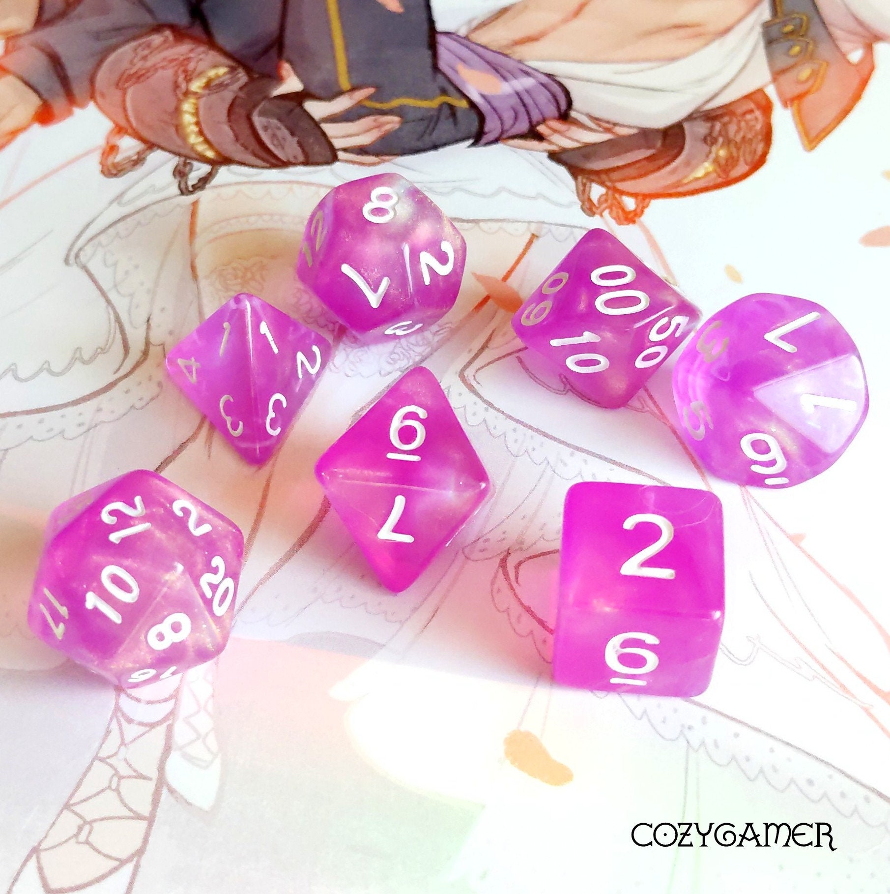 Dream in Bloom Dice DnD Dice Set Polyhedral dice D&D dice Etsy