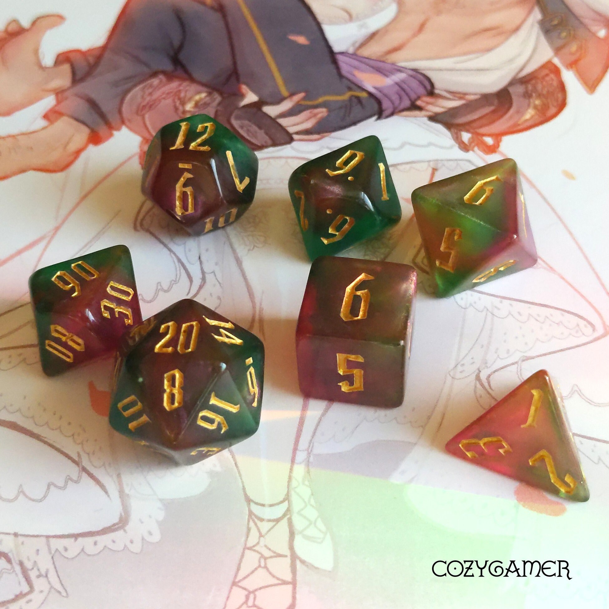 Spell Components Dice Dnd Dice Set Polyhedral Dice D&D Dice Etsy