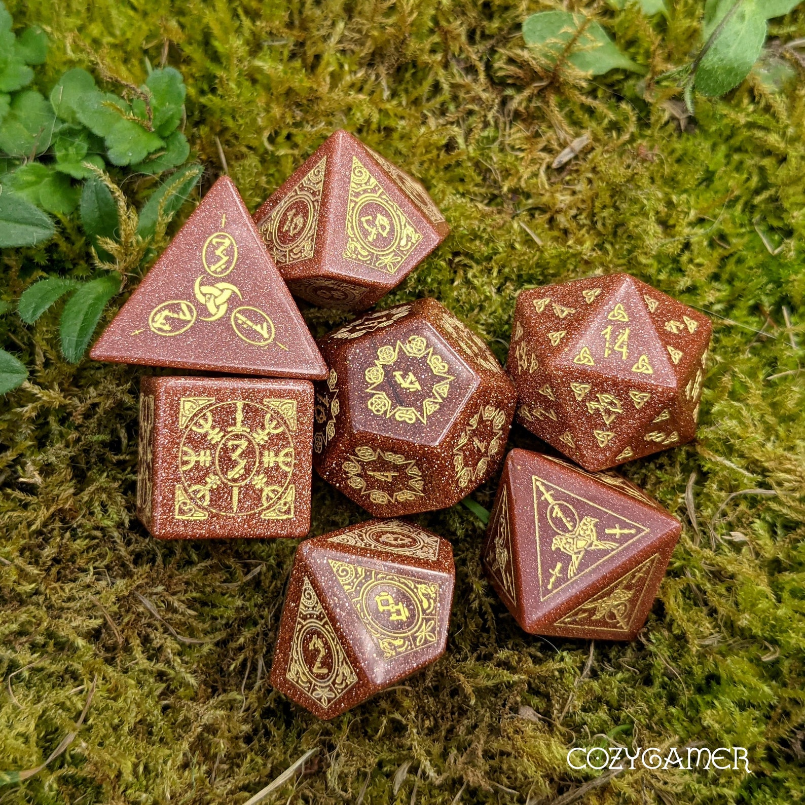 Viking Sunstone Dnd Dice Set Polyhedral Dice D&D Dice Etsy
