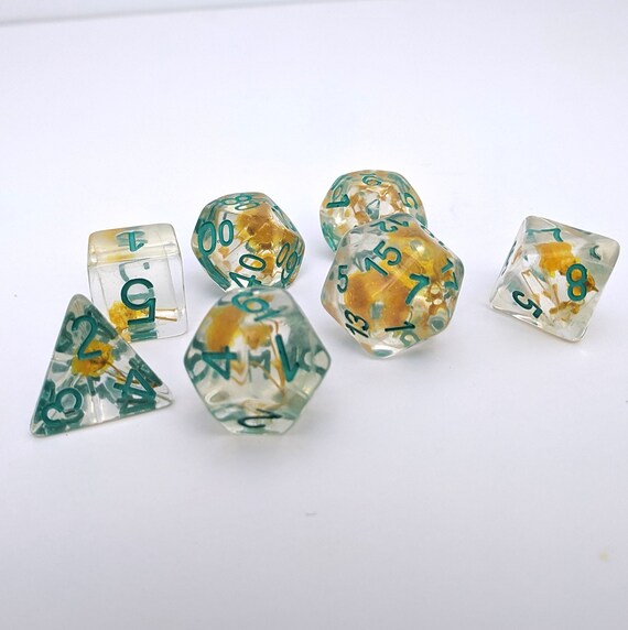 Baby S Breath Dnd Dice Set Polyhedral Dice D D Dice Etsy