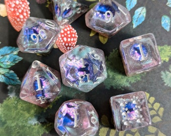 Arcane Eye Würfel Set: Blaue & violette Polyedrischer Würfel