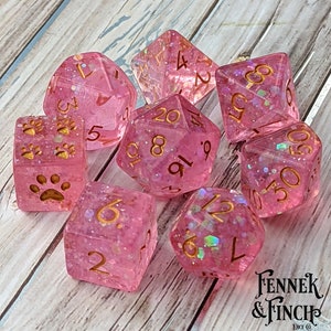 Fairy Sparkles - 8 Piece TTRPG Dice Set. Dungeons and dragons, D&D Dice set, Dice Set for Dungeons and Dragons. D20 TTRPG Dice