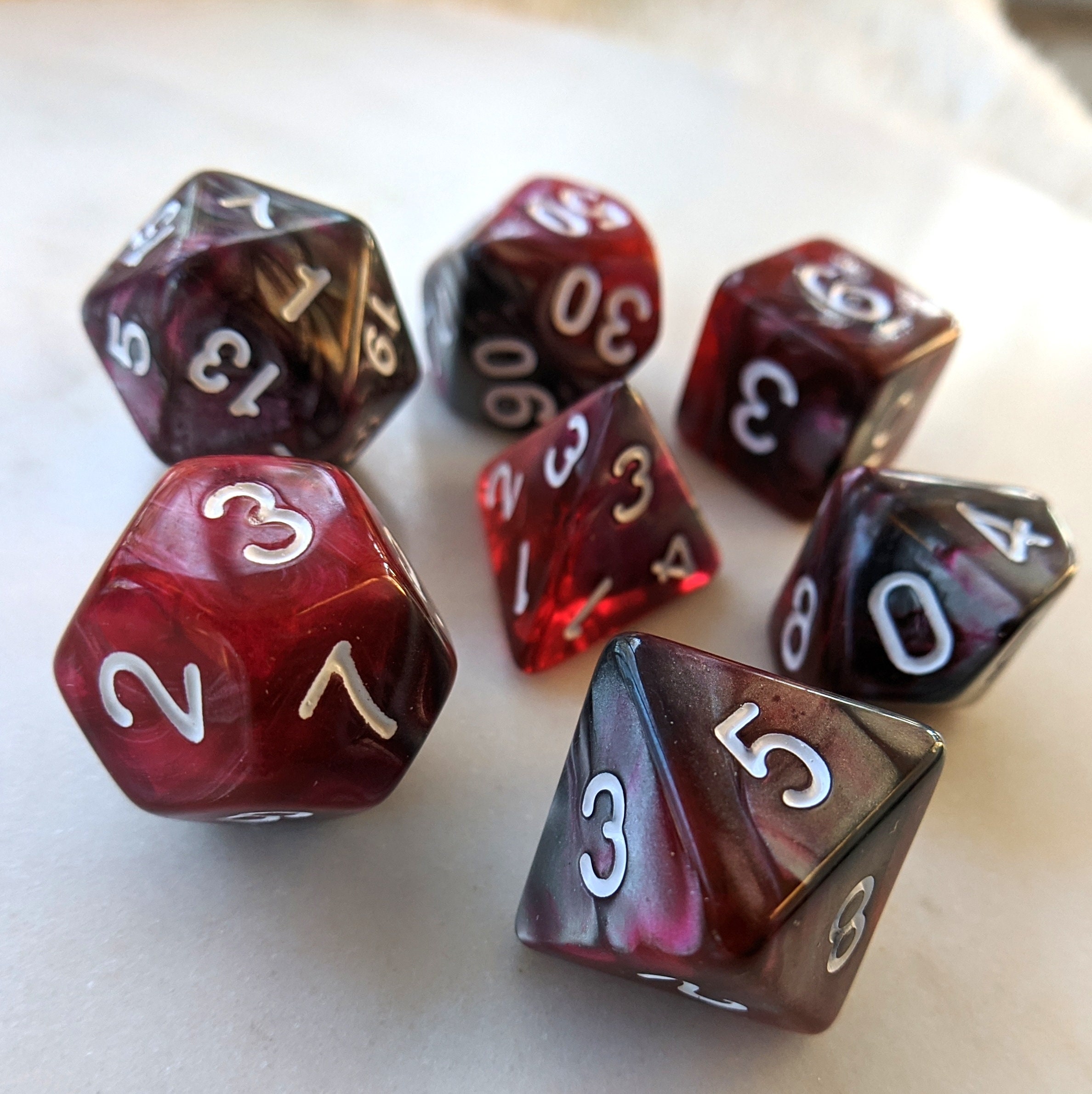 Dragon's Blood DnD Dice Set Polyhedral dice D&D dice Etsy