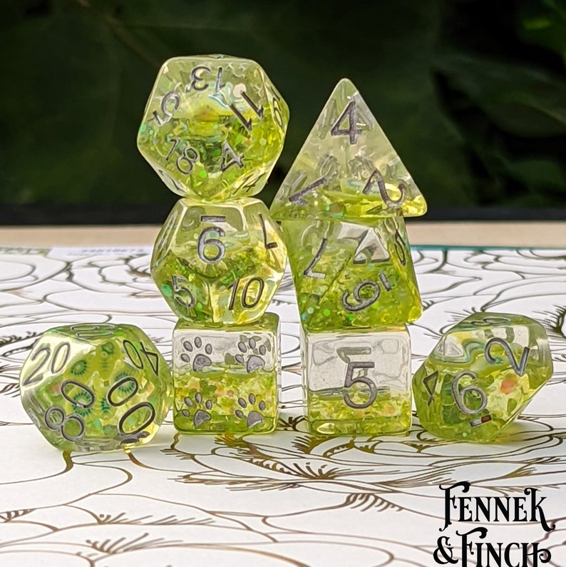 Kiwi Dnd 8pc Dice Set Polyhedral Dice D&D Dice Dungeons and Etsy