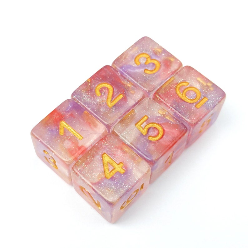 Fuchsia D6 Dice Set Six Sided Dice D&D Dice Dungeons and Etsy