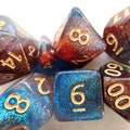Elemental Magic DnD Dice Set, Polyhedral dice, D&D dice, Dungeons and Dragons, Table Top Role Playing Dice. Micro Shimmer Galaxy Glitter