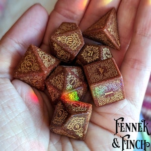 Goldstone Gemstone DnD Dice Set: Garden Gate Polyhedral Dice