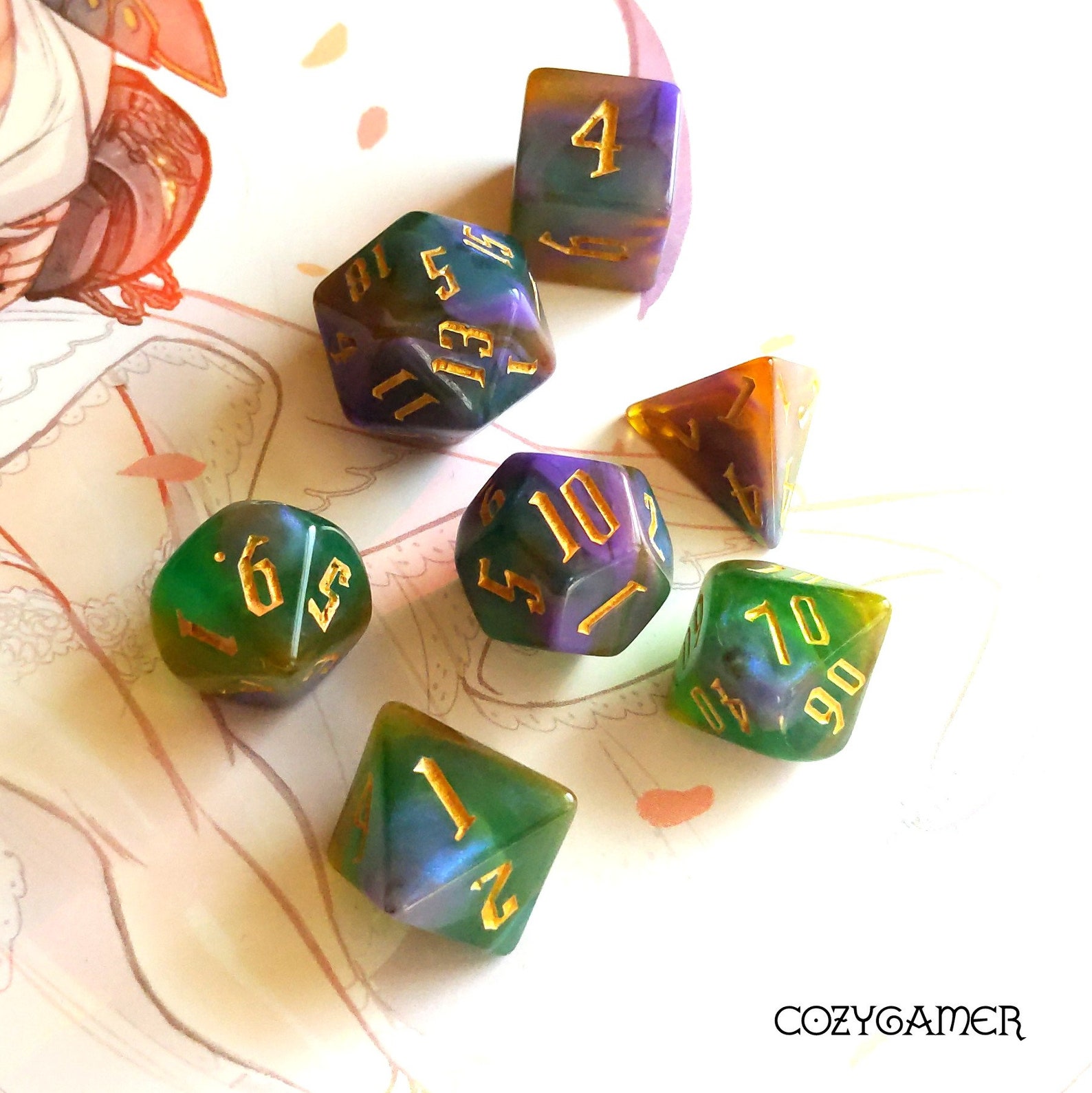 Spell Components Dice Dnd Dice Set Polyhedral Dice D&D Dice Etsy