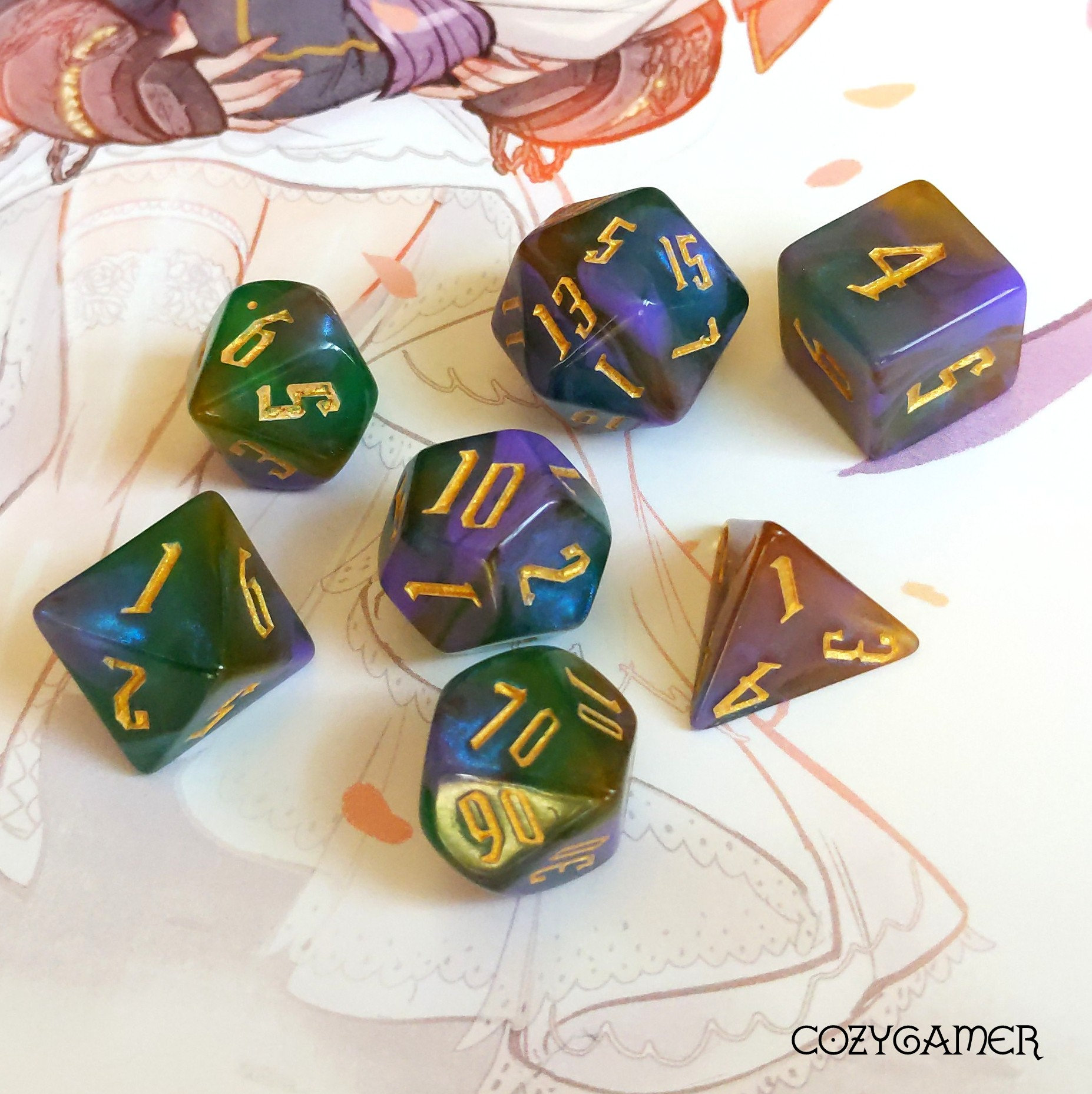 Spell Components Dice Dnd Dice Set Polyhedral Dice D&D Dice Etsy