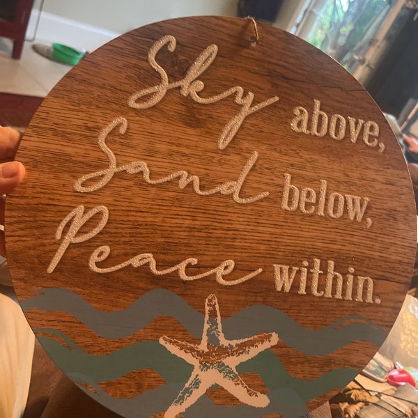 Sky above,Sand below,Peace within,wall decor,excellent condition,new,measures 12x12”