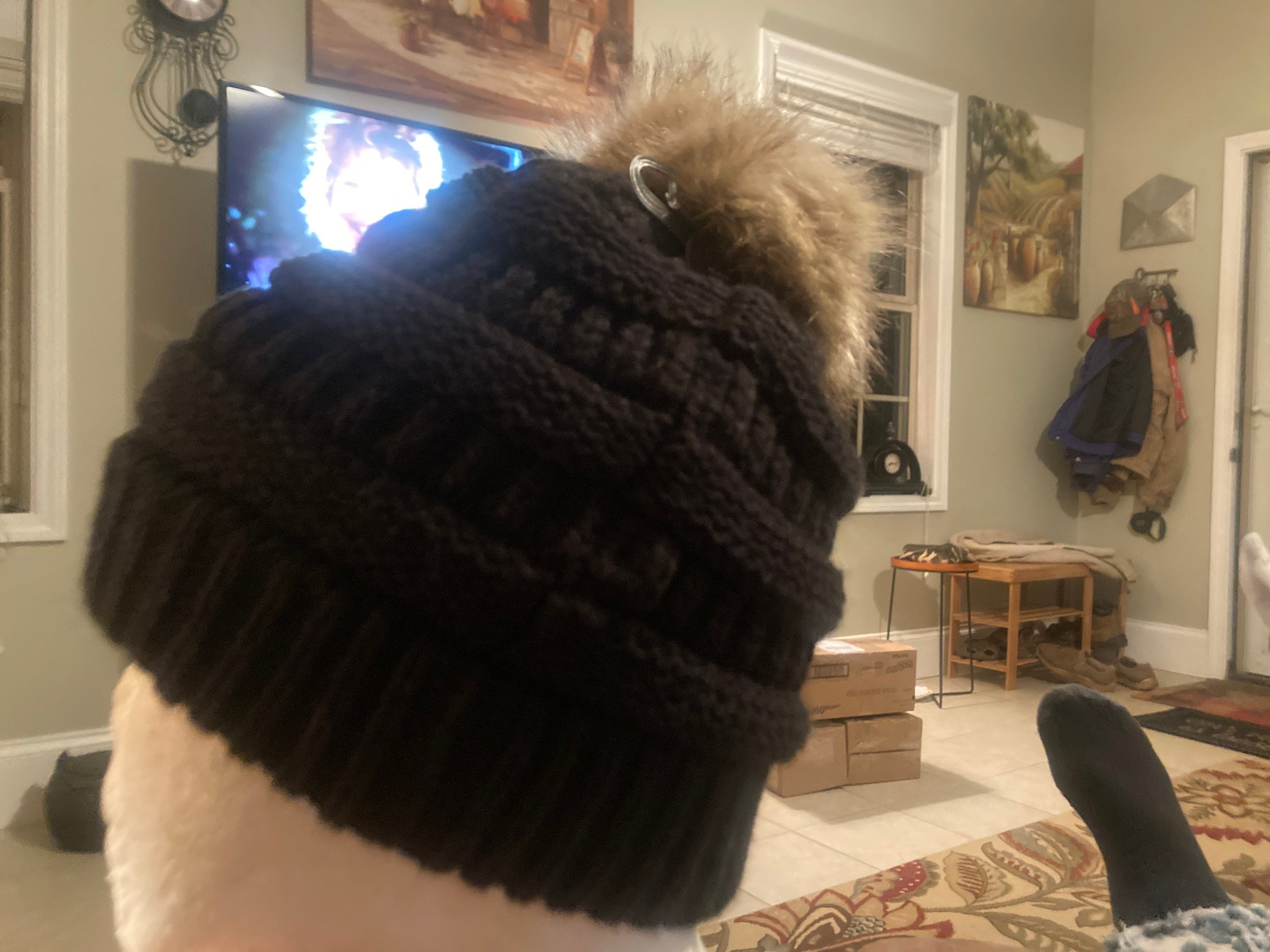 Ball on top of winter best sale hat