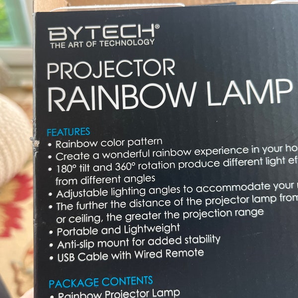Projector Rainbow Lamp,rainbow color pattern,180 tilt and 360 rotation,excellent condition,new,can take it completely apart,easy to carry