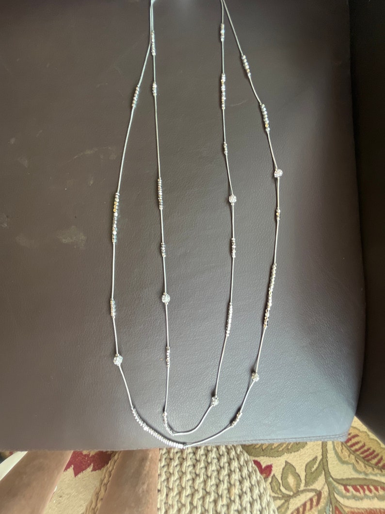 Beautiful Chico silver 2 strand necklace,excellent condition,new,on sale,50 percent off,was 39.00 now 19.50,1 strand is 21.5an the 2nd 19.5 image 4