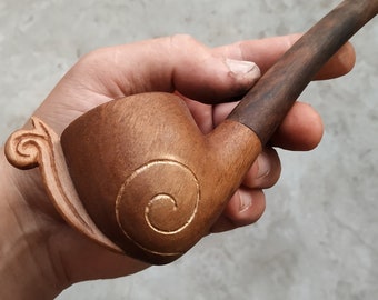Pipa in noce fatta a mano: ispirata a Bilbo Baggins, bocchino rimovibile