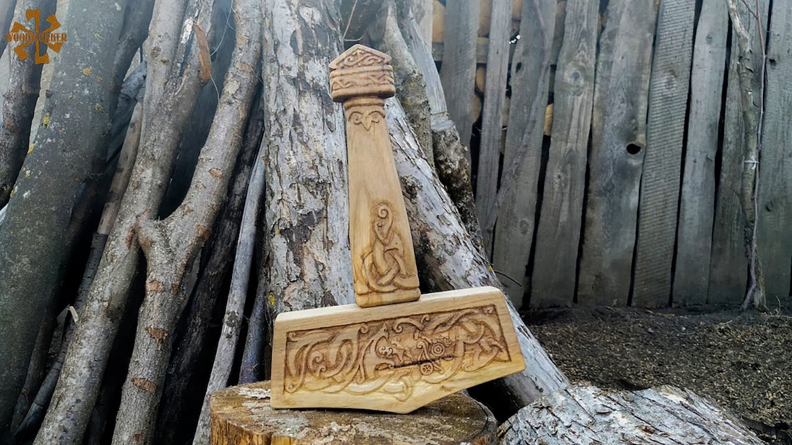 Mjolnir Thors Hammer Wooden Mjolnir Wooden Thors Hammer Etsy