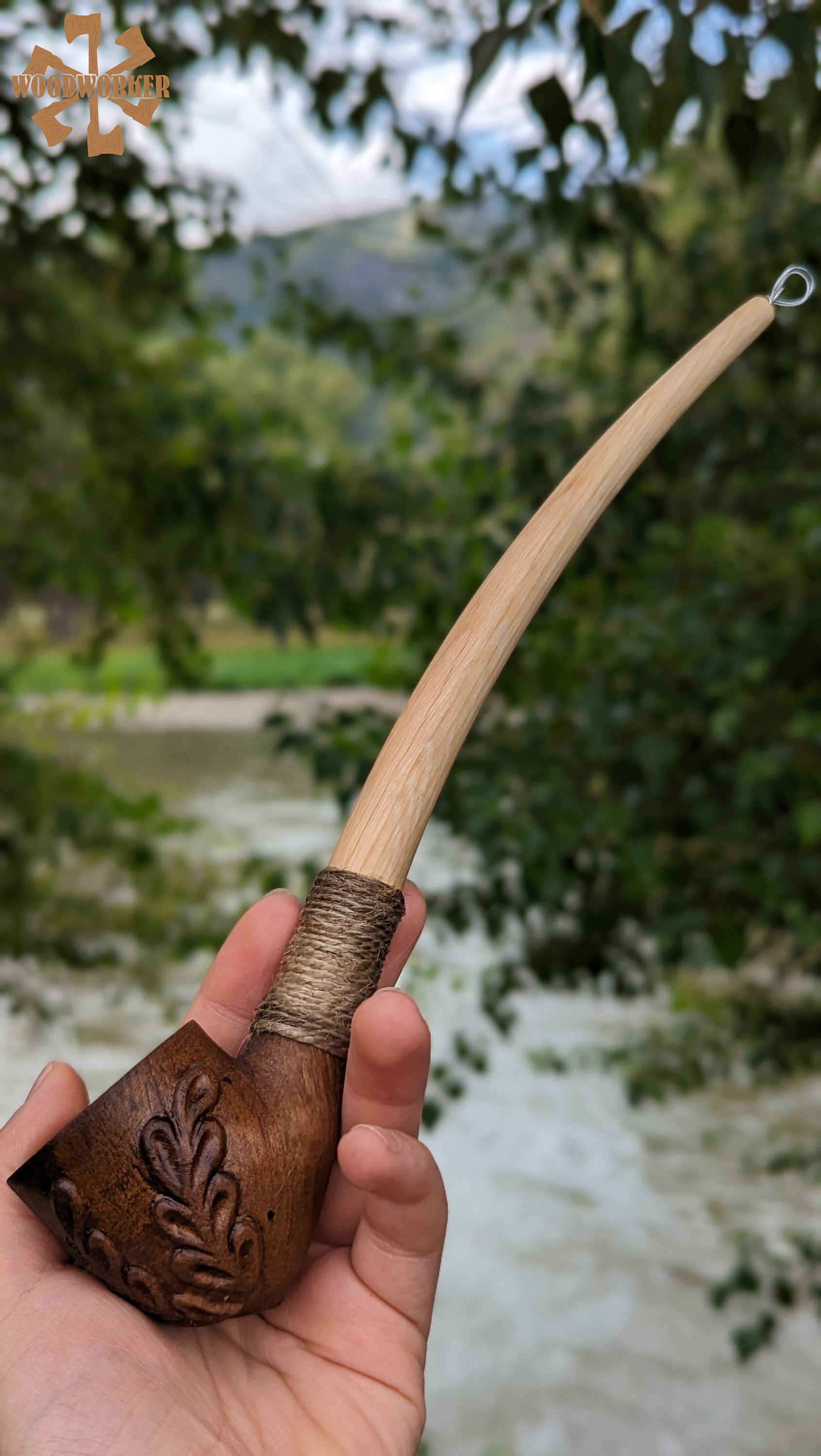 Handmade Walnut Bilbo Pipe, the Hobbit, Wooden Carved Pipe