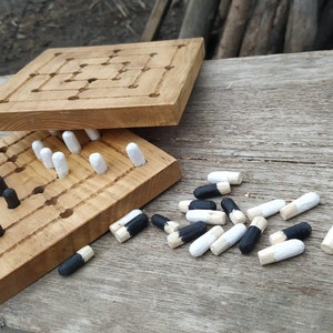 Nine men&#39;s Morris, Ancient Roman Board Game, Mill Board Game, Nine Mens Morris, Old Wooden Board Game