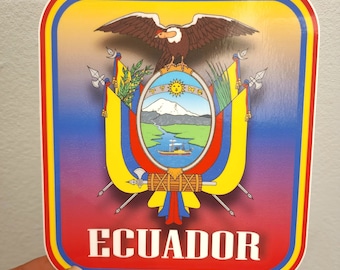 Die Cut Ecuador Glossy Weatherproof Stickers