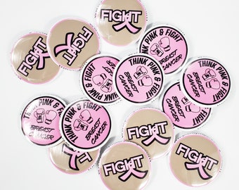 2.25" Round Breast Cancer PinBack Buttons