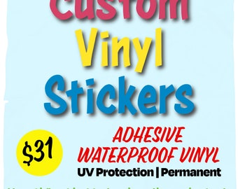 Custom Die Cut Vinyl Waterproof Stickers | Custom Vinyl Stickers | Contour Cut to Any Shape | FREE Shipping in the US