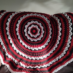 Flower Burst Mandala Handmade Crochet Blanket/Gift/Special Occasion/Family