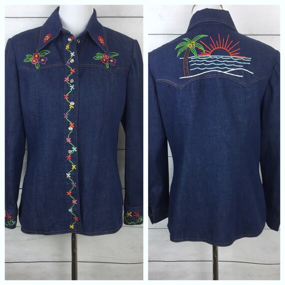 Vintage 70’s Embroidered Denim Shirt