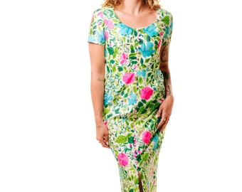 Floral 70's Garden Maxi Dress