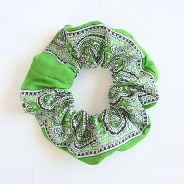 Scrunchie Glarner Tuch "Linde", hair tie, paisley hair band, cotton, Swiss souvenir, hair accessories, hair jewelry, bandana