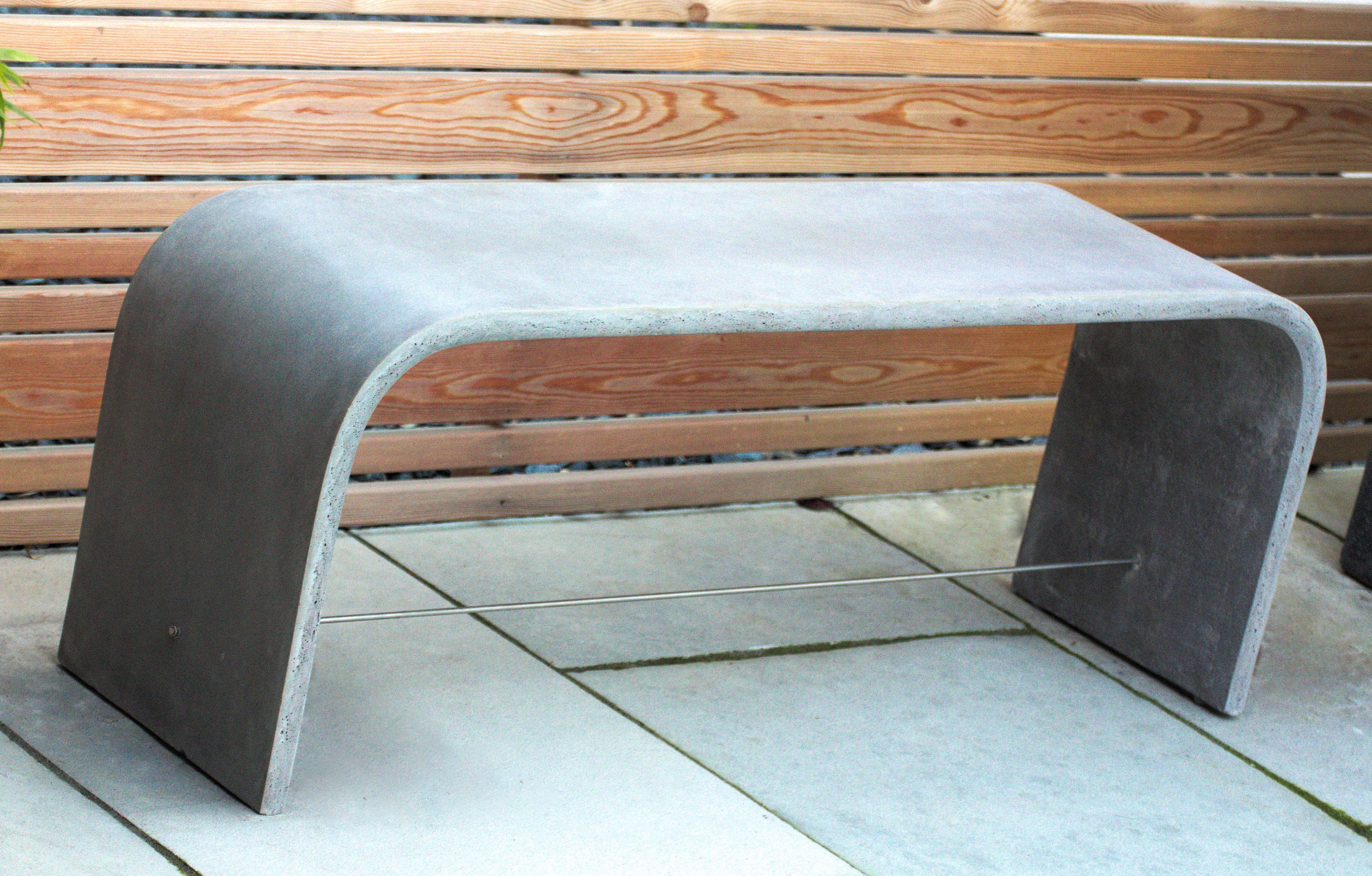 Curved Concrete Bench Garden Furntiure Industrial Furniture Etsy