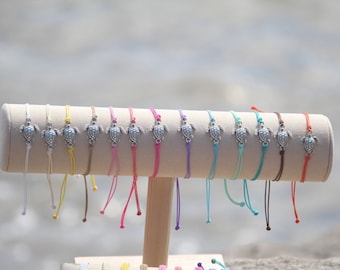 Sea Turtle Adjustable Bracelet -  Beach Wedding - Beach Party - Friendship Bracelet  - Sea Turtle Gift - Beach Jewelry