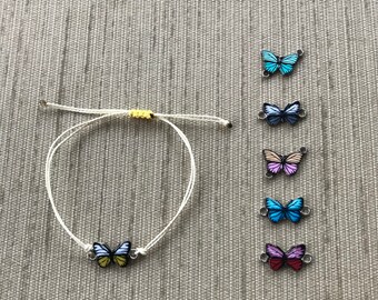 Silver Butterfly Bracelet Butterfly Bracelet Butterfly Jewelry Colorful Butterfly Bracelet,