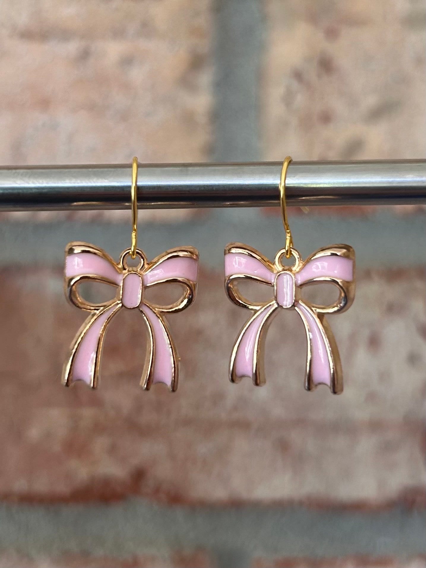 Pink Bow Earrings - Etsy Pink Bow Earrings - Etsy