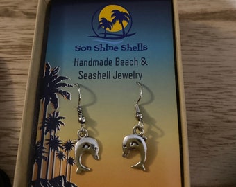 Silver Dolphin Earrings - Small Dolphin Earrings - Jumping Dolphin - Happy Dolphin - Dolphin Jewelry - Girls Earrings - Dolphin Gift