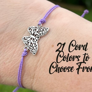 Butterfly Adjustable Bracelet - Butterfly Bracelet - Friendship Bracelet  - Butterfly Jewelry - Best Friend Gift - Butterfly Lover