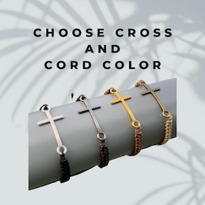 Macrame Cross Bracelet - Men&#39;s Cross Bracelet - Women&#39;s Cross Bracelet - Christian Jewelry - Religious Gift - Gift for Christian