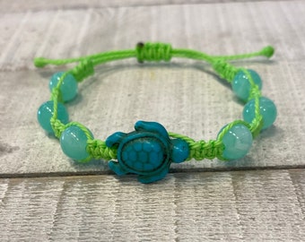 Zoe Sea Turtle Adjustable Bracelet - Sea Turtle Seaturtle Bracelet - Friendship Bracelet  - Sea Turtle - Sea Turtle Jewelry