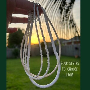 White Choker - White Beaded Choker - White Heishi Bead Choker - Seed Bead Choker - Dainty Beaded Choker - White Beaded Necklace