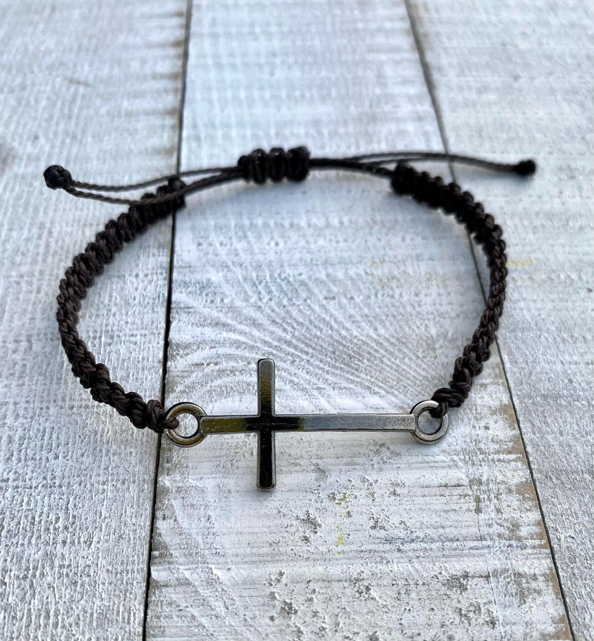 Macrame Cross Bracelet - Men's Cross Bracelet - Women's Cross Bracelet ...