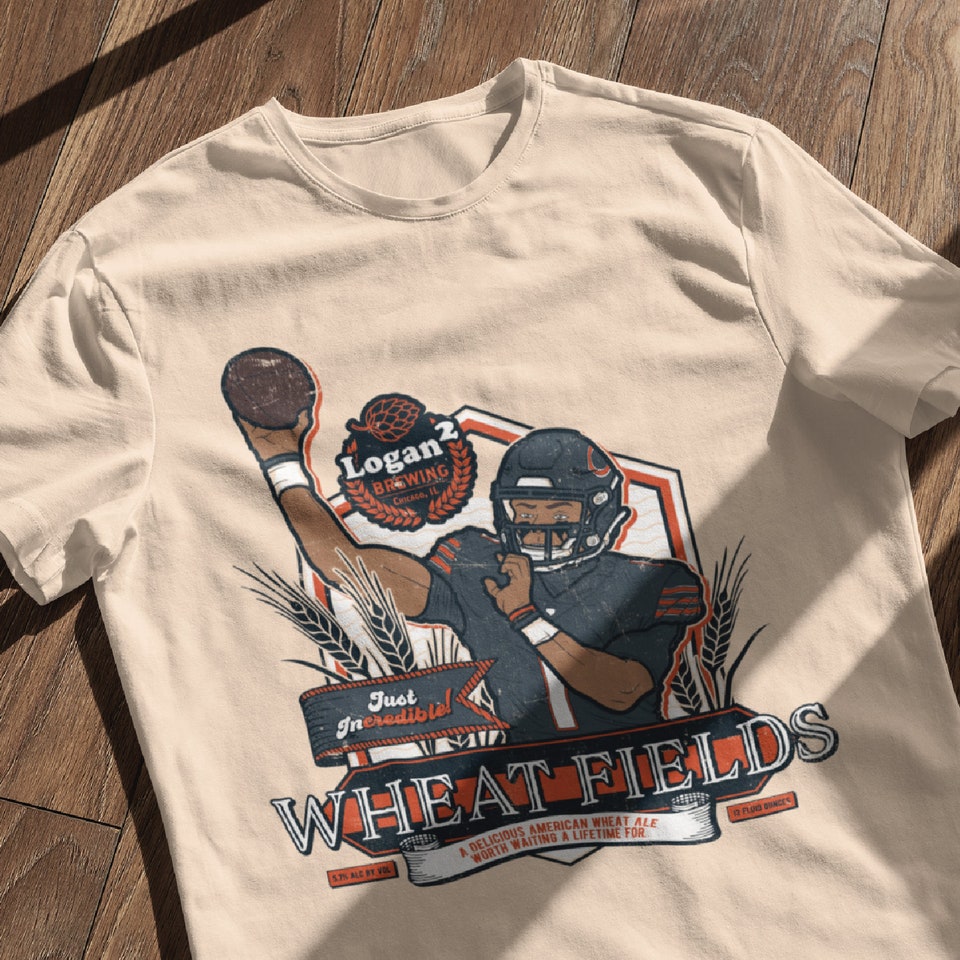 Discover Justin Fields (Bears) Fake Craft Beer Label T-Shirt