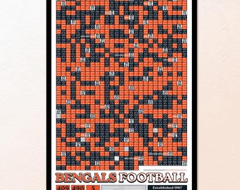 Cincinnati Bengals "Every Game In History" Data Poster
