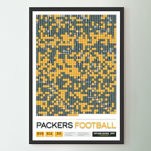 Póster con datos de "Todos los partidos de la historia" de los Green Bay Packers