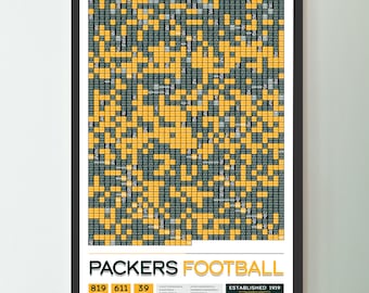 Póster con datos de "Todos los partidos de la historia" de los Green Bay Packers