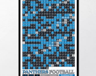 Carolina Panthers "Every Game In History" Data Poster