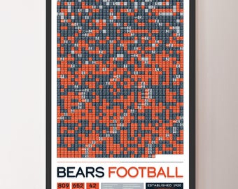 Póster con datos de "Todos los partidos de la historia" de los Chicago Bears