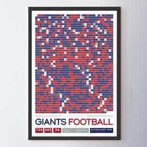 New York Giants &quot;Every Game In History&quot; Data Poster
