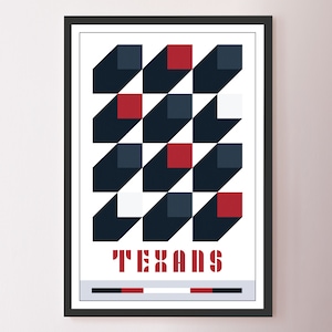 Houston Texans Abstract Bauhaus-Inspired Squares Poster