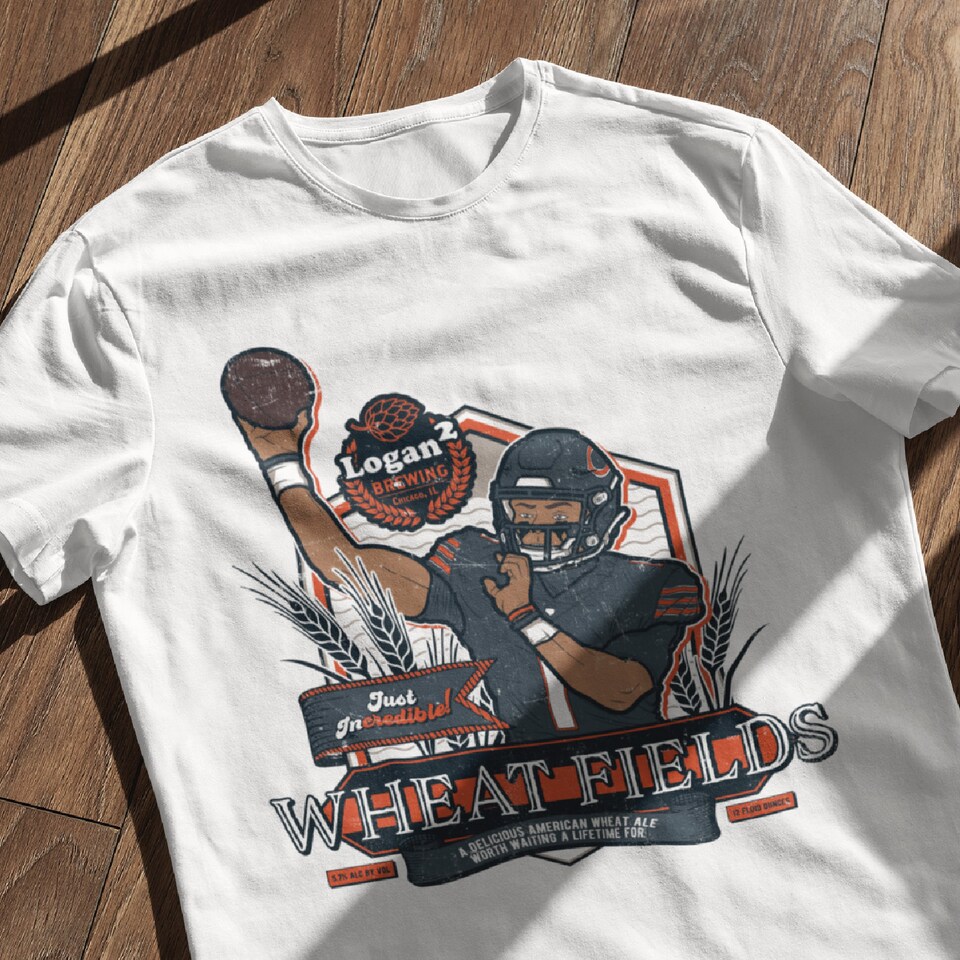 Discover Justin Fields (Bears) Fake Craft Beer Label T-Shirt