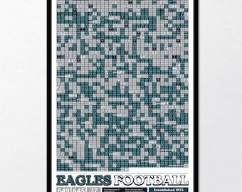 Wandbild „Alle Spiele der Philadelphia Eagles – Geschichte“ | Moderner Football-Druck, Sportgeschenk