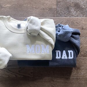 Mom Embroidered Sweatshirt, Dad Embroidered Sweatshirt, Baby Announcement Shirts, Mom and Dad Shirts, Embroidered Mom Shirt, Mama Sweatshirt