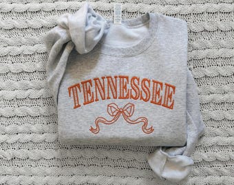 Embroidered Tennessee Sweatshirt, Tennessee Sweatshirt, Tennessee Football, Tennessee Crewneck, Embroidered Football Sweatshirt, TN Shirt
